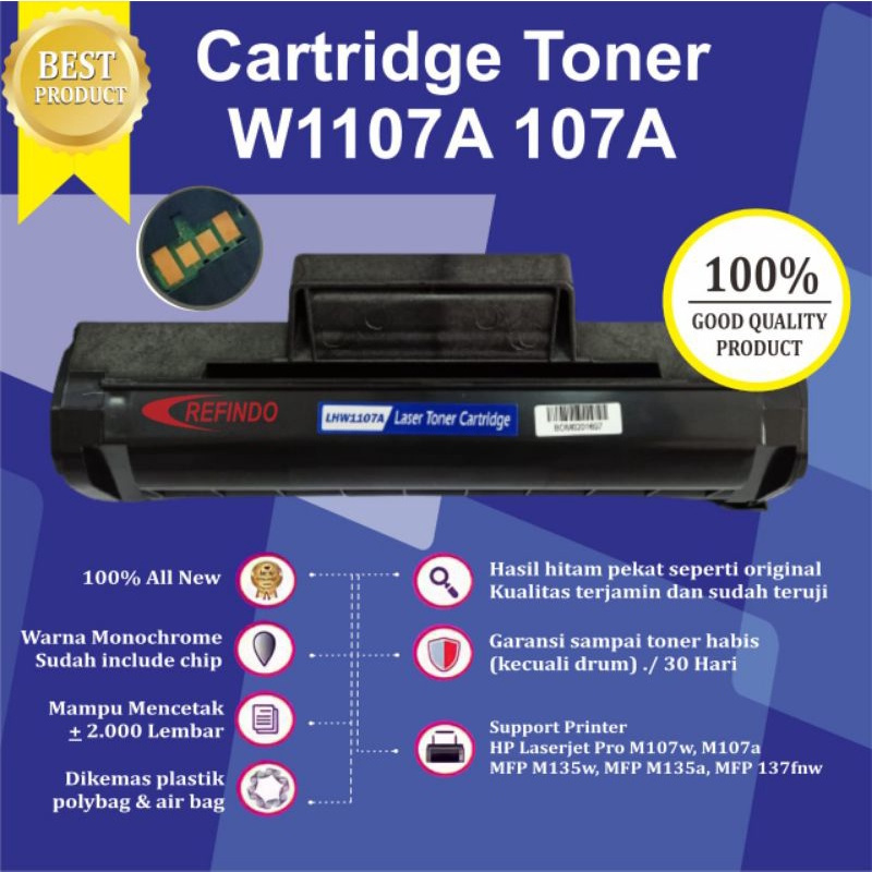 Jual Toner Cartridge Compatible W1107A 107A 135A 135W 137fnw (Include ...