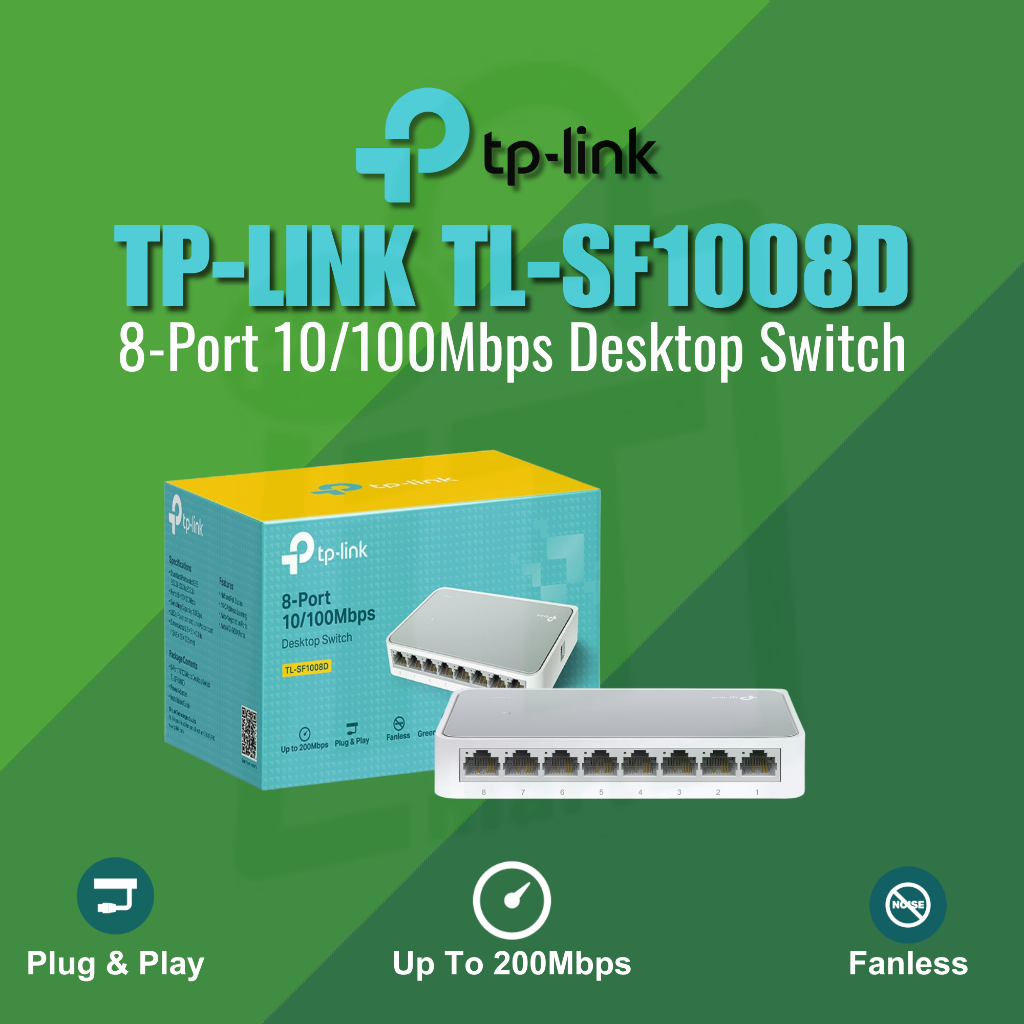 Jual TP-LINK TL-SF1008D Desktop Switch 8-Port 10/100Mbps | Shopee Indonesia