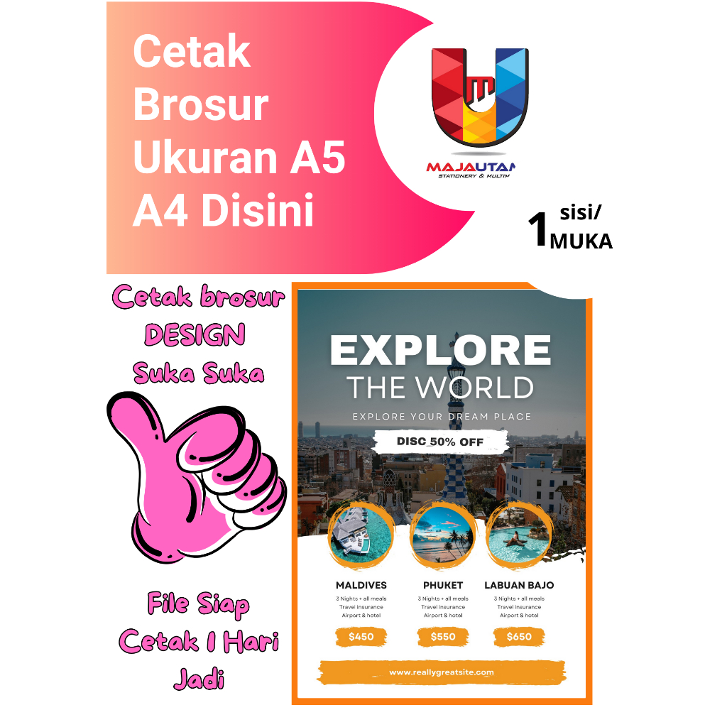 Jual Cetak Brosur Flyer A5 1 Sisi Art Paper 150 Gsm Shopee Indonesia