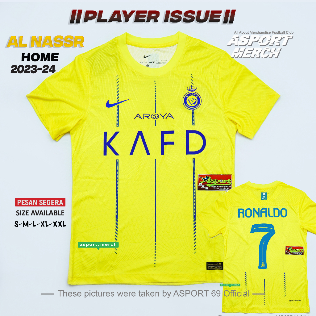 Jual Player Issue Al Nassr Home Terbaru Jersey Bola Al Nassr Terbaru