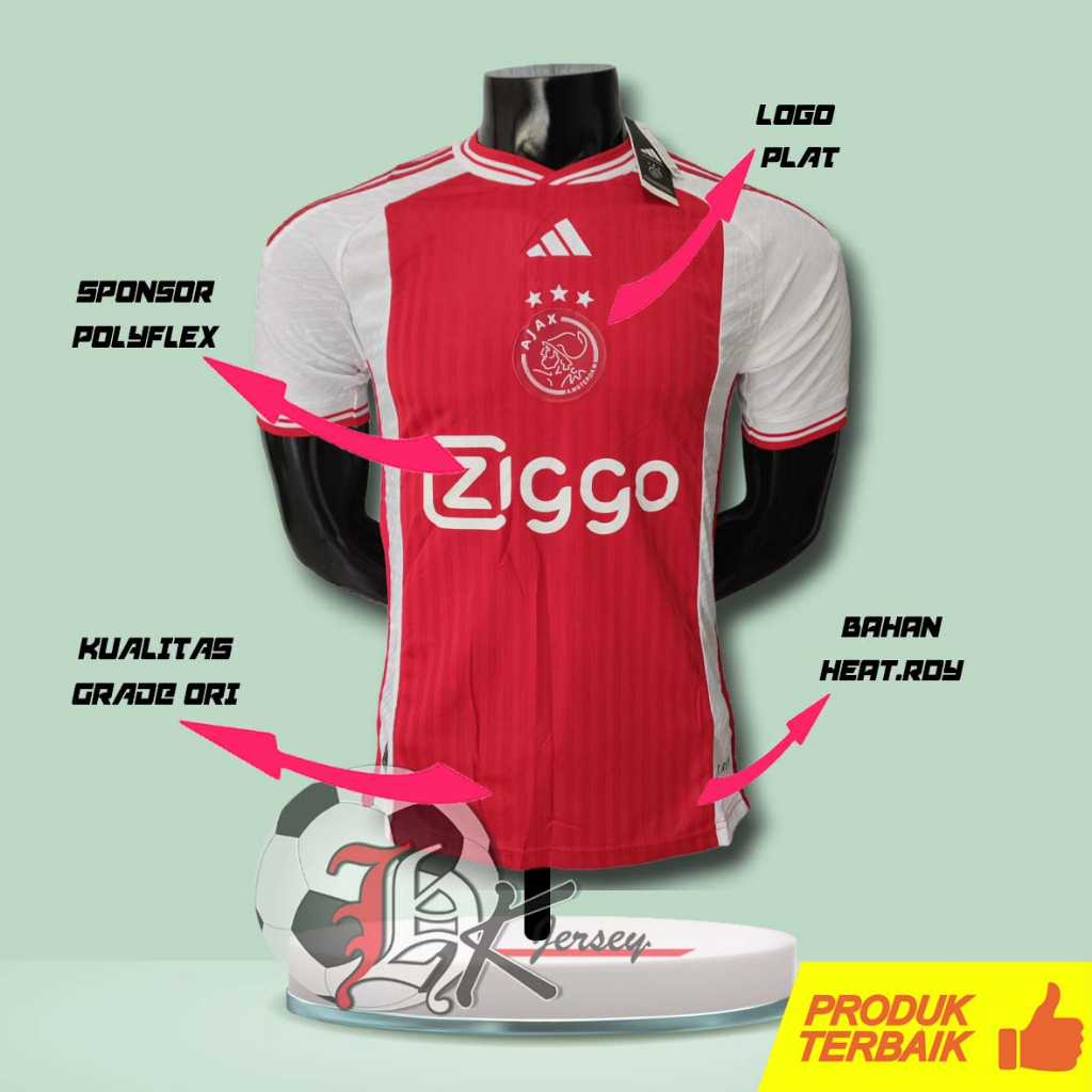 Jual JERSEY BOLA AJAX HOME PLAYER ISSUE 2023/2024 GRADE ORI | Shopee ...