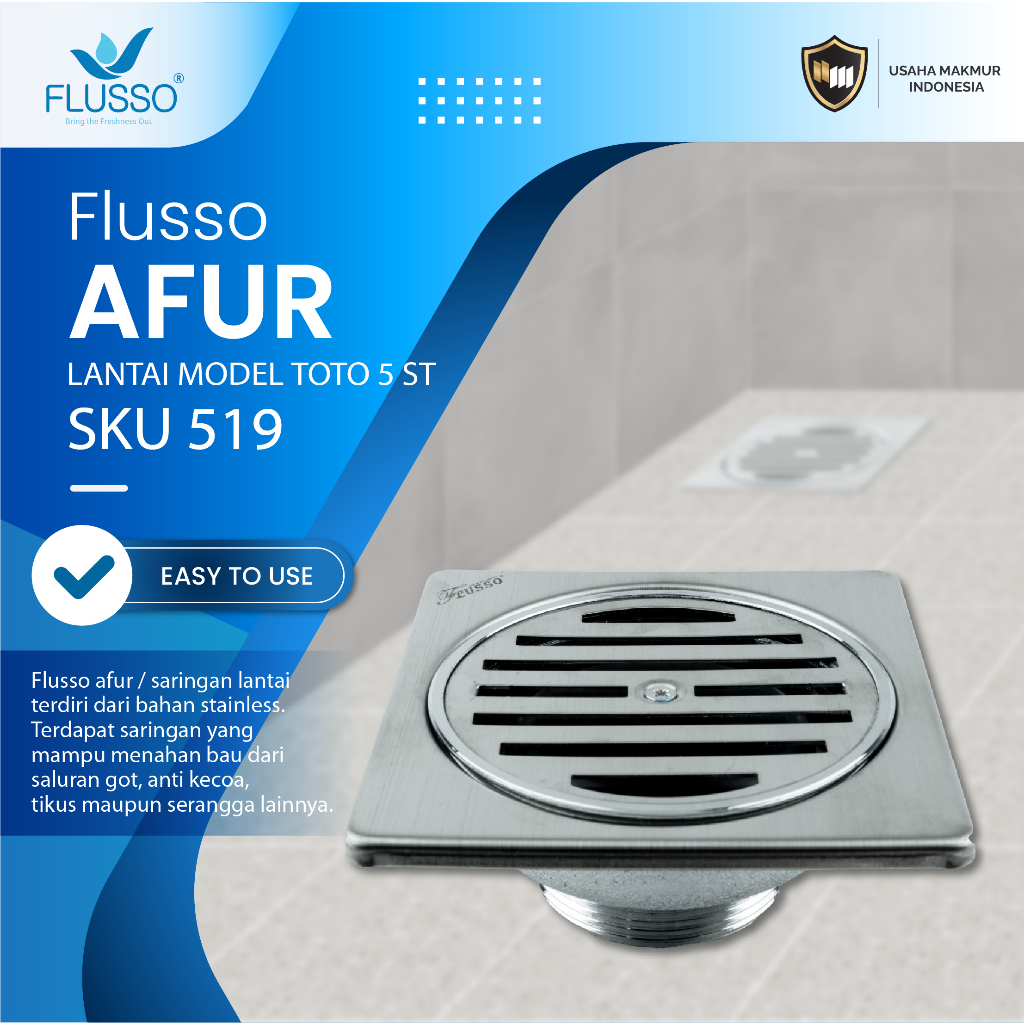 Jual Flusso Afur Model Toto Inch Stainless Afur Lantai Saringan