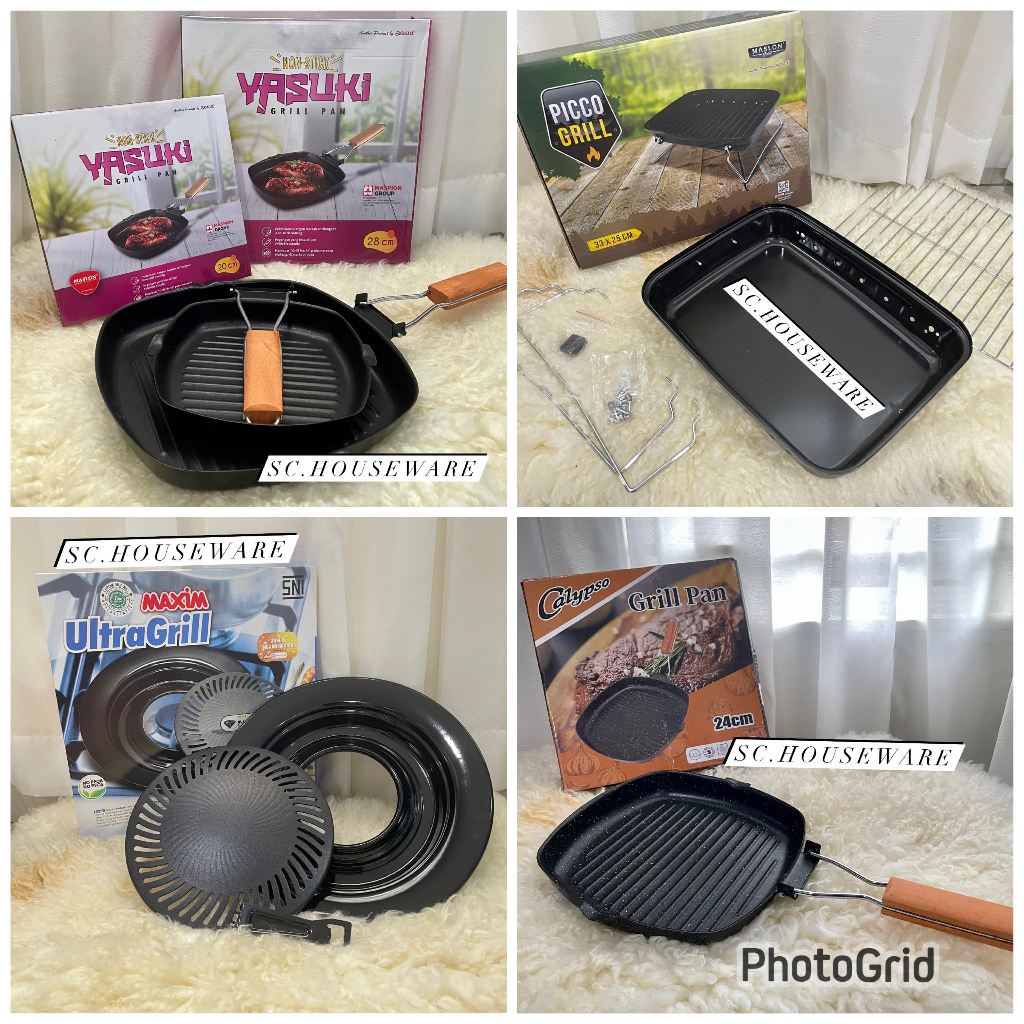 LIVE XTRA MAXIM Grill Pan Yakiniku Alat Panggangan Daging Camping  Lebaran CNY Tahun Baru Hotpot Panci Shabu in Anti Lengket Maspion 