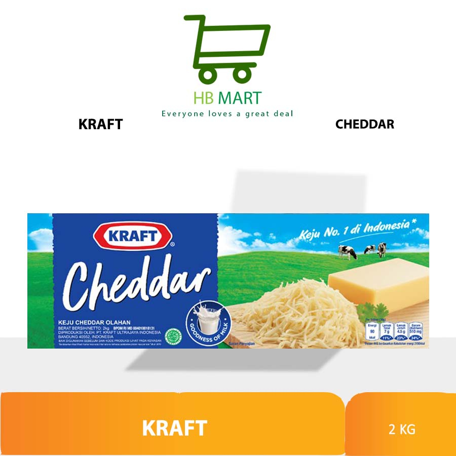 Jual KEJU KRAFT CHEDDAR 2KG | Shopee Indonesia