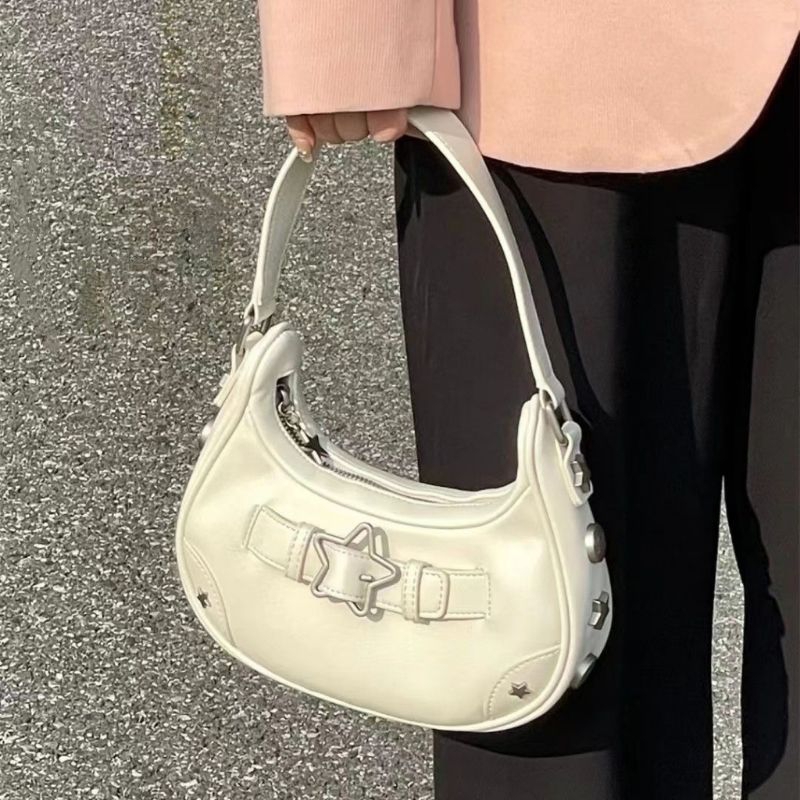 Jual Tas Bahu Wanita import Tas Kulit Model Bulan Sabit Shoulder Bag JS