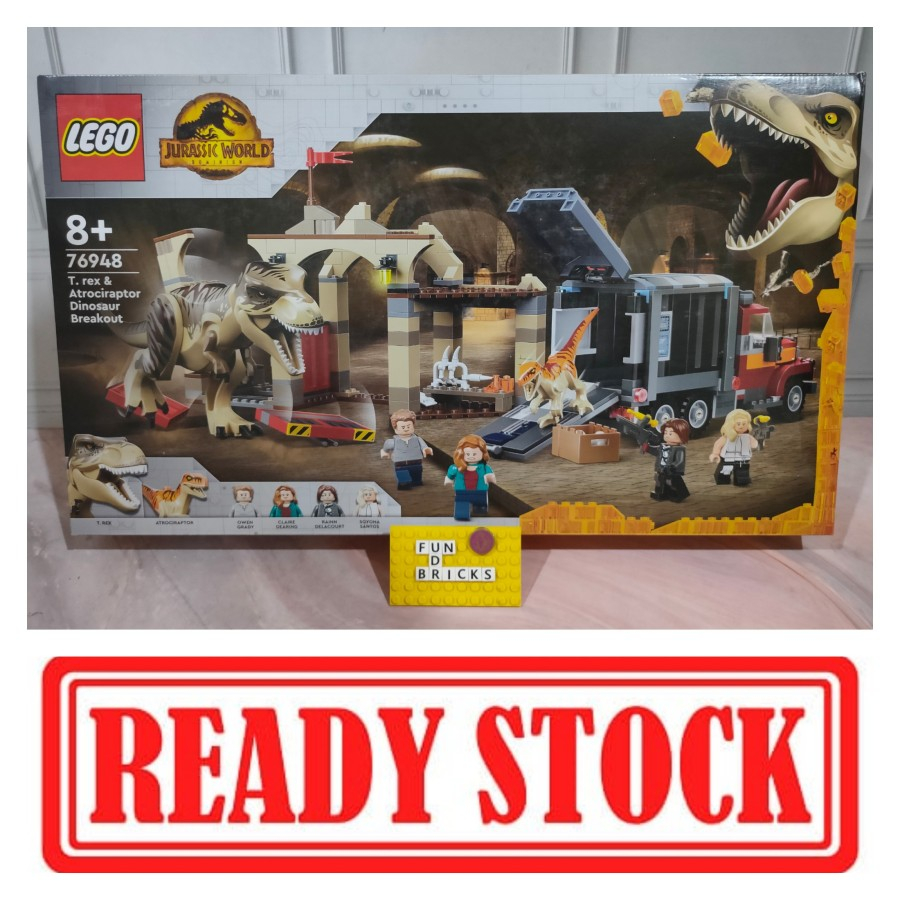 Jual LEGO 76948 Jurassic World T-Rex & Atrociraptor Dinosaur Breakout ...