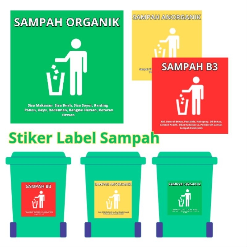 Jual [WAJIB BACA DESKRIPSI] Stiker Sampah Organik, Anorganik, B3 ...