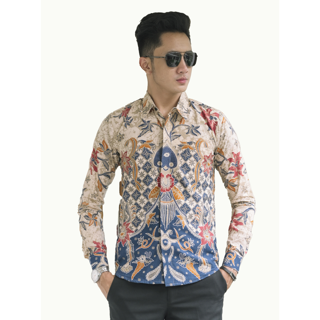 Jual KEMEJA BATIK PRIA PREMIUM BATIK PRIA LENGAN PANJANG SLIM FIT BATIK ...