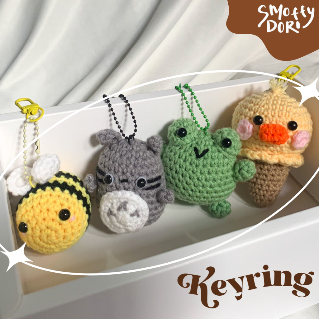 Jual [READY STOCK] SMOFFYDORI KEYRING— Plush Crochet Knitted Doll ...