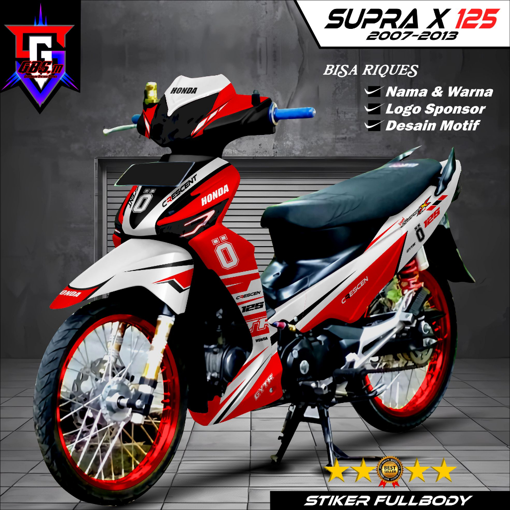 Jual COD Decal Stiker Supra x 125 Fullbody Decal Stiker Supra x