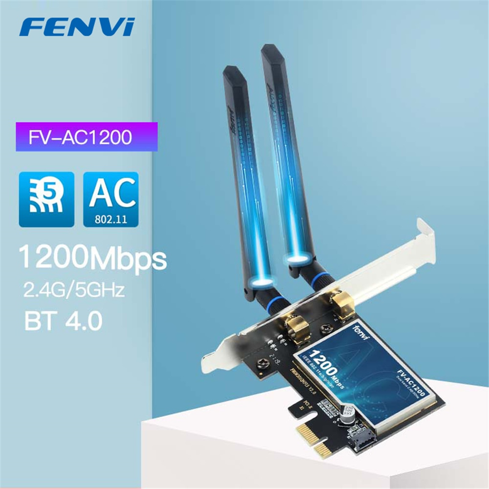 Jual FENVI FV-AC1200 1200Mbps Wireless WiFi Card Bluetooth 4.0 Dual ...