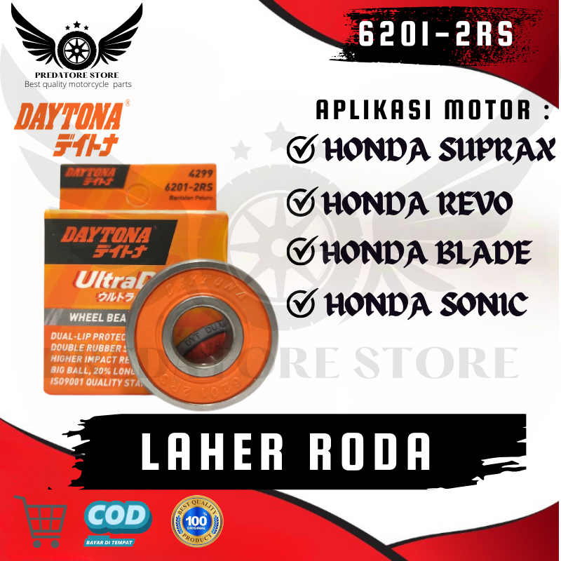 Jual Bearing Laher Roda Honda Revo,Supra X 125,Blade,Sonic 62012RS Daytona Japan Shopee Indonesia