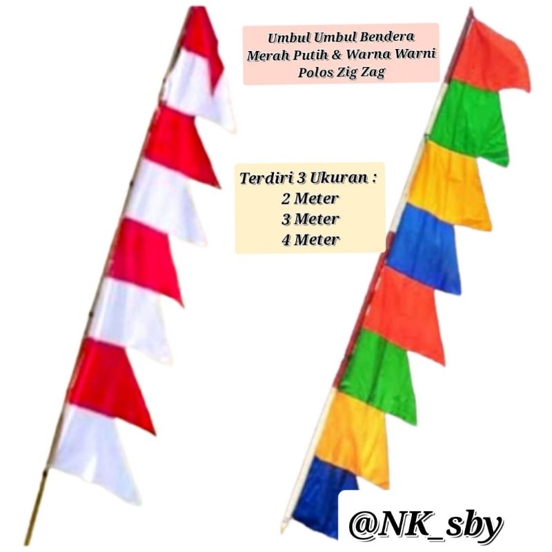 Jual Umbul Umbul Bendera Merah Putih Polos / Umbul Umbul Bendera Warna ...