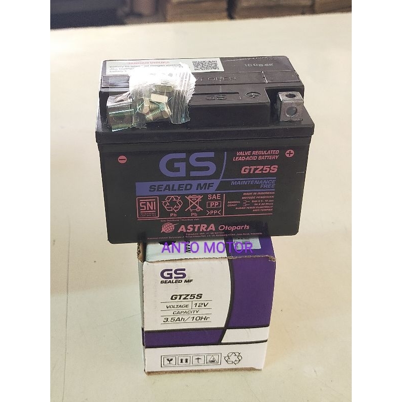 Jual AKI GS GTZ5S MF ASLI ASTRA OTOPARTS | Shopee Indonesia