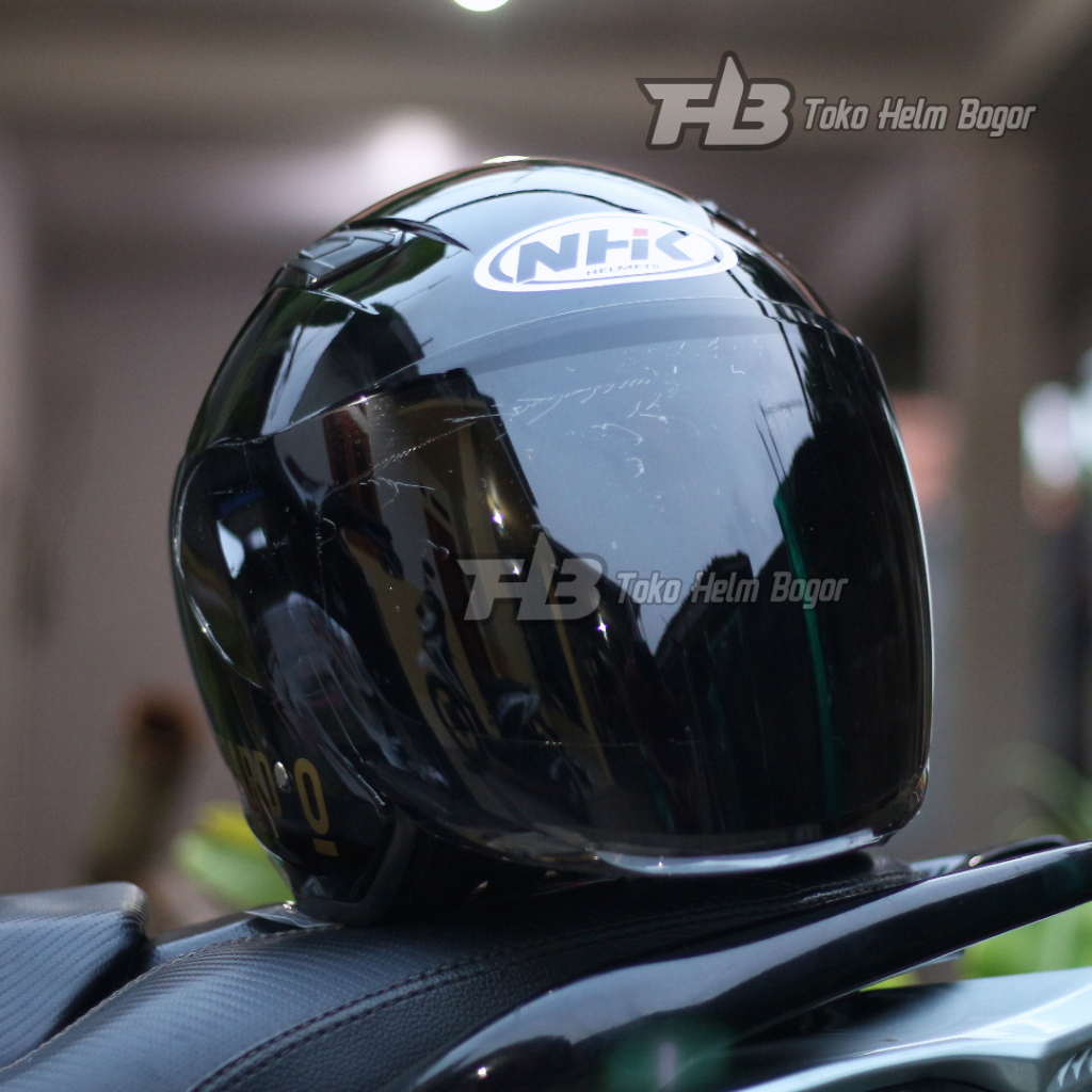 Jual NHK HELM R1 ELITE SOLID | BLACK GLOSSY | VISOR DARKSMOKE | STIKER ...