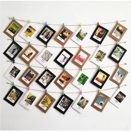 Jual 10 Pcs Frame Foto Kertas Polos + Free Jepitan + Free Tali 4R