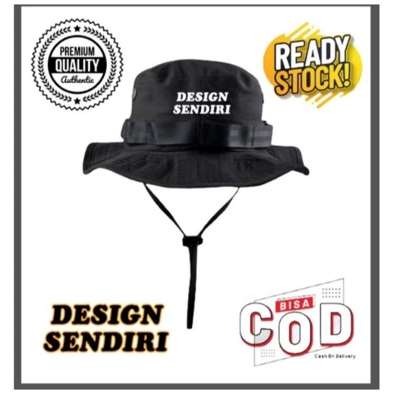 Jual TOPI RIMBA CUSTOM DESAIN OUTDOOR HIKING CAMPING HAT TALI PREMIUM ...