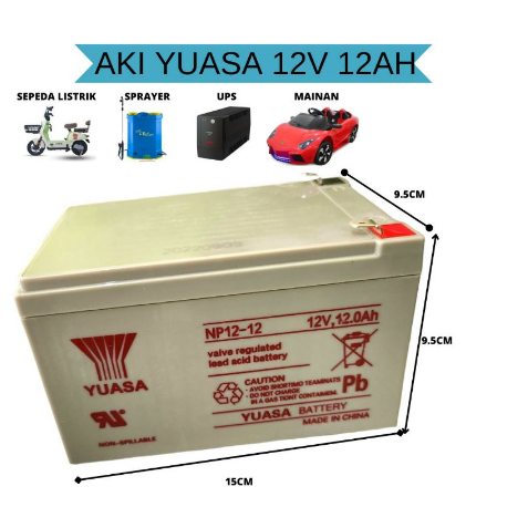 Jual Yuasa battery UPS NP12-12 12V 12volt 12Ah 12 ampere aki accu