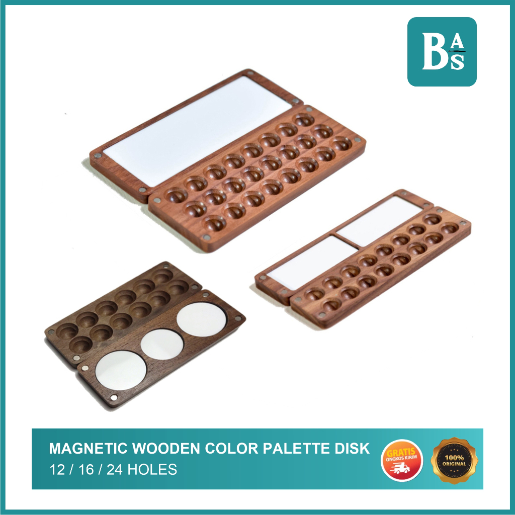 Jual Wooden Color Palette Disk/Palete kayu watercolor