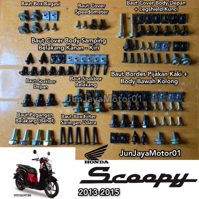 Jual Baut Lengkap Full Set Body Honda Scoopy Fi 2013-2015 / Baut ...