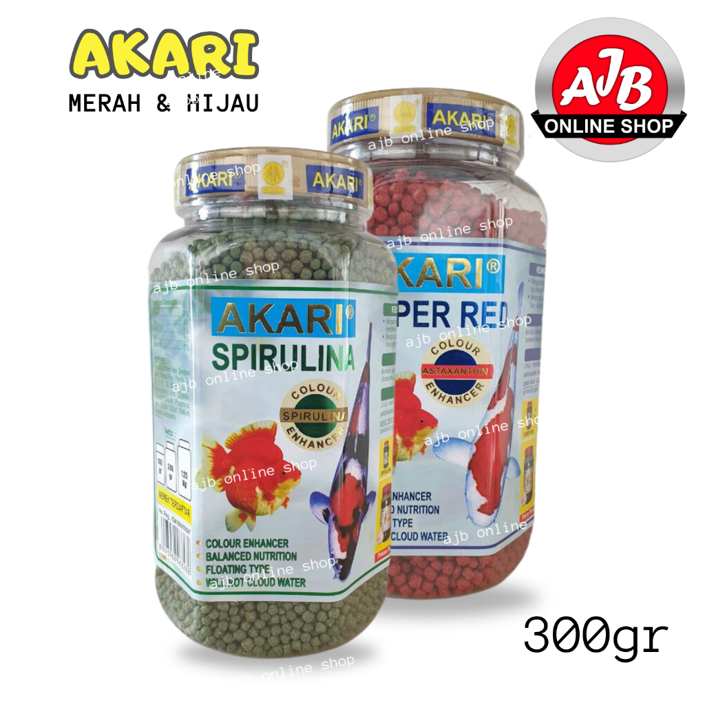 Jual Pelet Ikan Koi Pakan Ikan Koki Super Red Dan Spirulina Akari 2mm