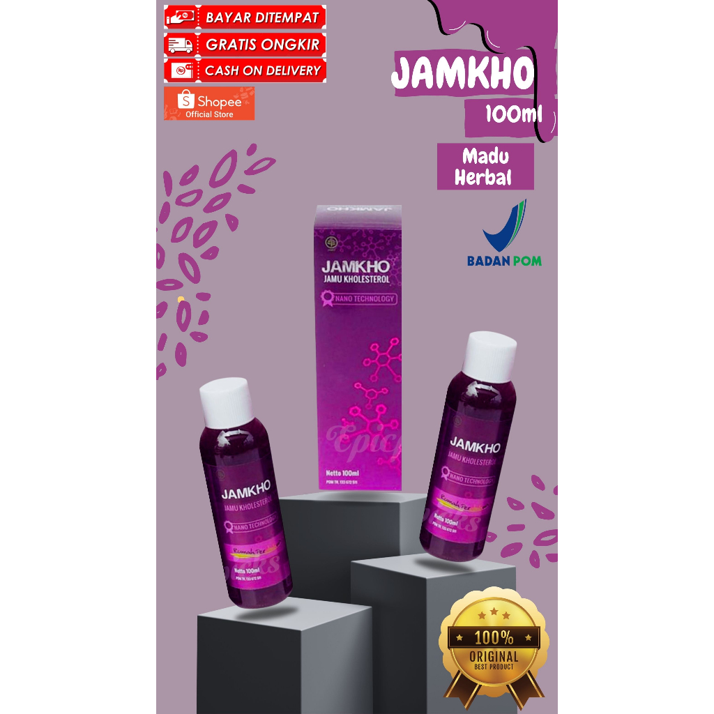 Jual JAMKHO HERBAL AMPUN PENURUN KOLESTEROL LEMAK DARAH ISI 100 ML ...