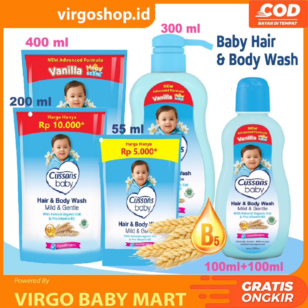 Jual Cussons Baby Hair & Body wash Mild Gentle Sabun Cair Bayi Botol