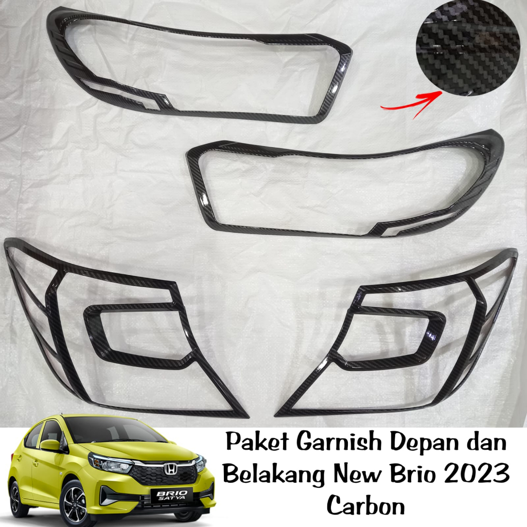 Jual Paket Garnish Depan Belakang Mobil All New Brio Full Carbon Shopee Indonesia