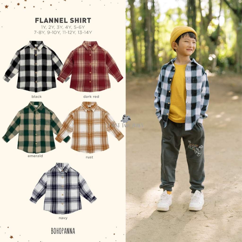 Jual Bohopanna - Flannel Shirt / Kemeja Flanel Anak Unisex | Shopee
