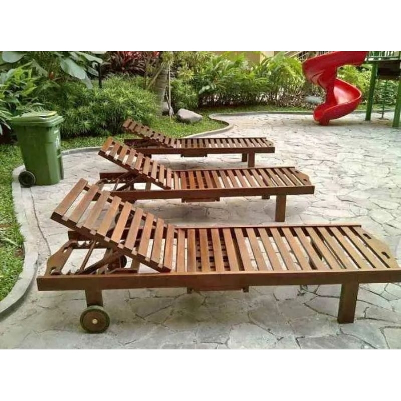 Jual Longer Chair Kursi Pantai Kursi Kolam Renang Sunbed Shopee Indonesia 1566