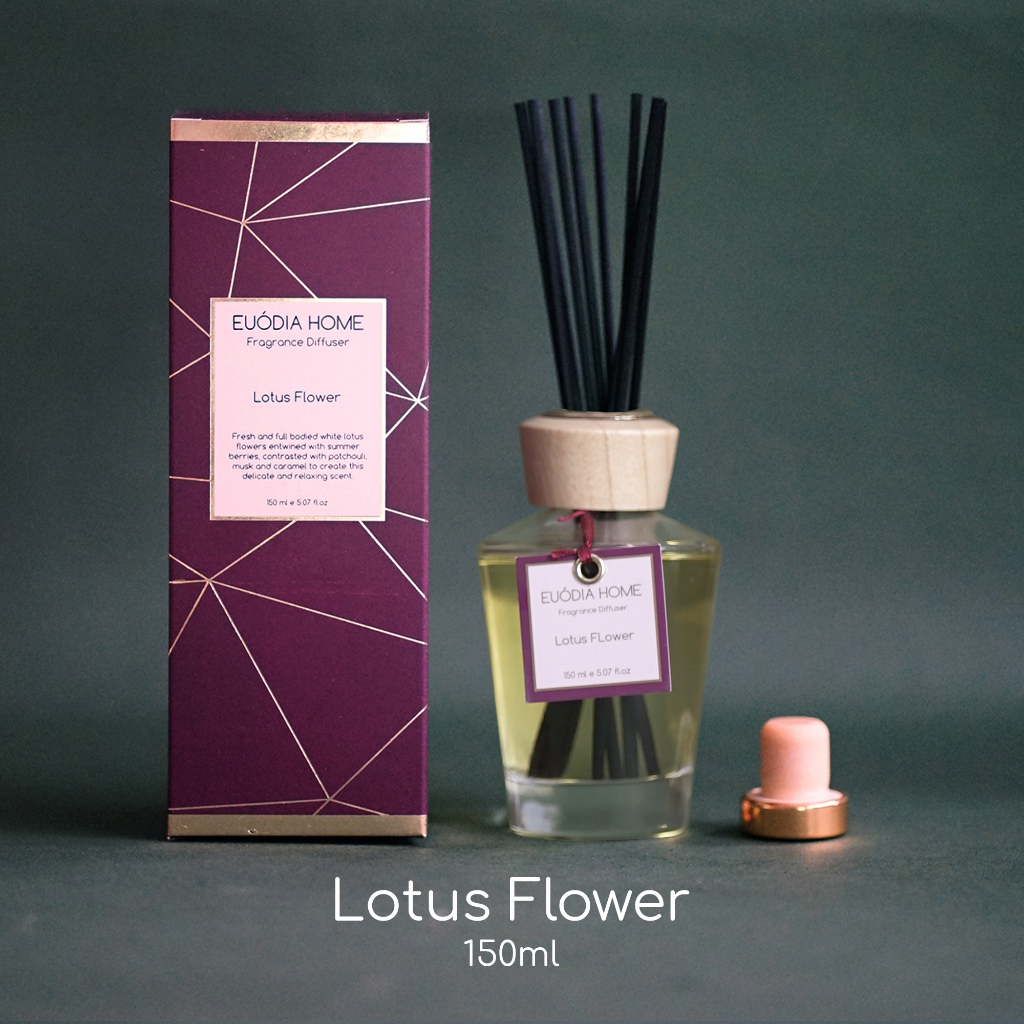 Jual Euodia Home Lotus Flower Fragrance Diffuser 150 ml Aromaterapi