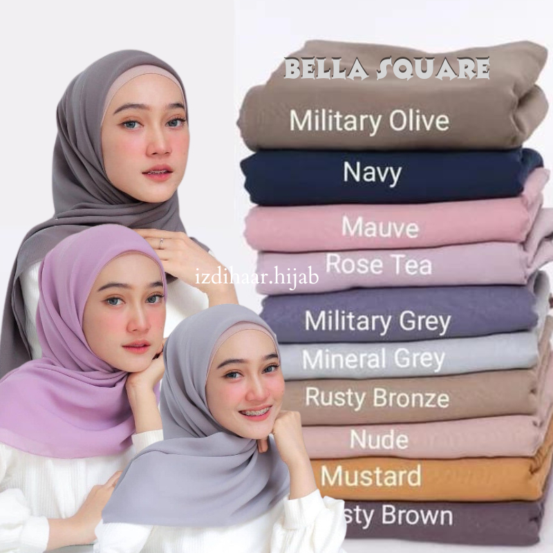 Jual Bella Square Premium 50 Warna Hijab Jilbab Segi Empat - Kerudung ...