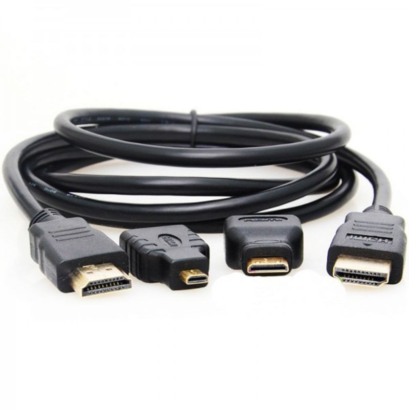 Jual Kabel For HDMI 3in1 hdmi to hdmi mini hdmi micro hdmi kabel 3 in 1 Shopee Indonesia