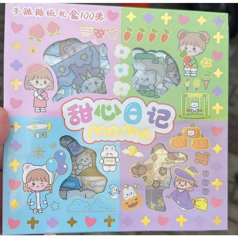Jual Sticker Waterproof Stiker Momo Dapat Box Isi 100 Lembar | Shopee ...