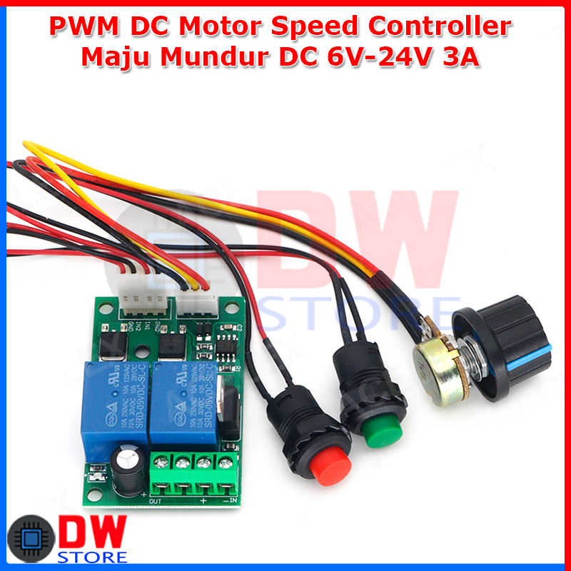 Jual PWM DC 6V-24V 3A Speed Motor Dinamo Controller Relay Maju Mundur ...