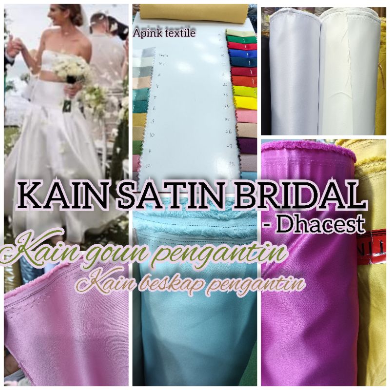 Jual Kain Satin Bridal Bahan Gaun Pengantin Kain Meteran Lebar 1