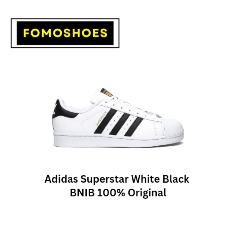 Sepatu Adidas Superstar Black White Original