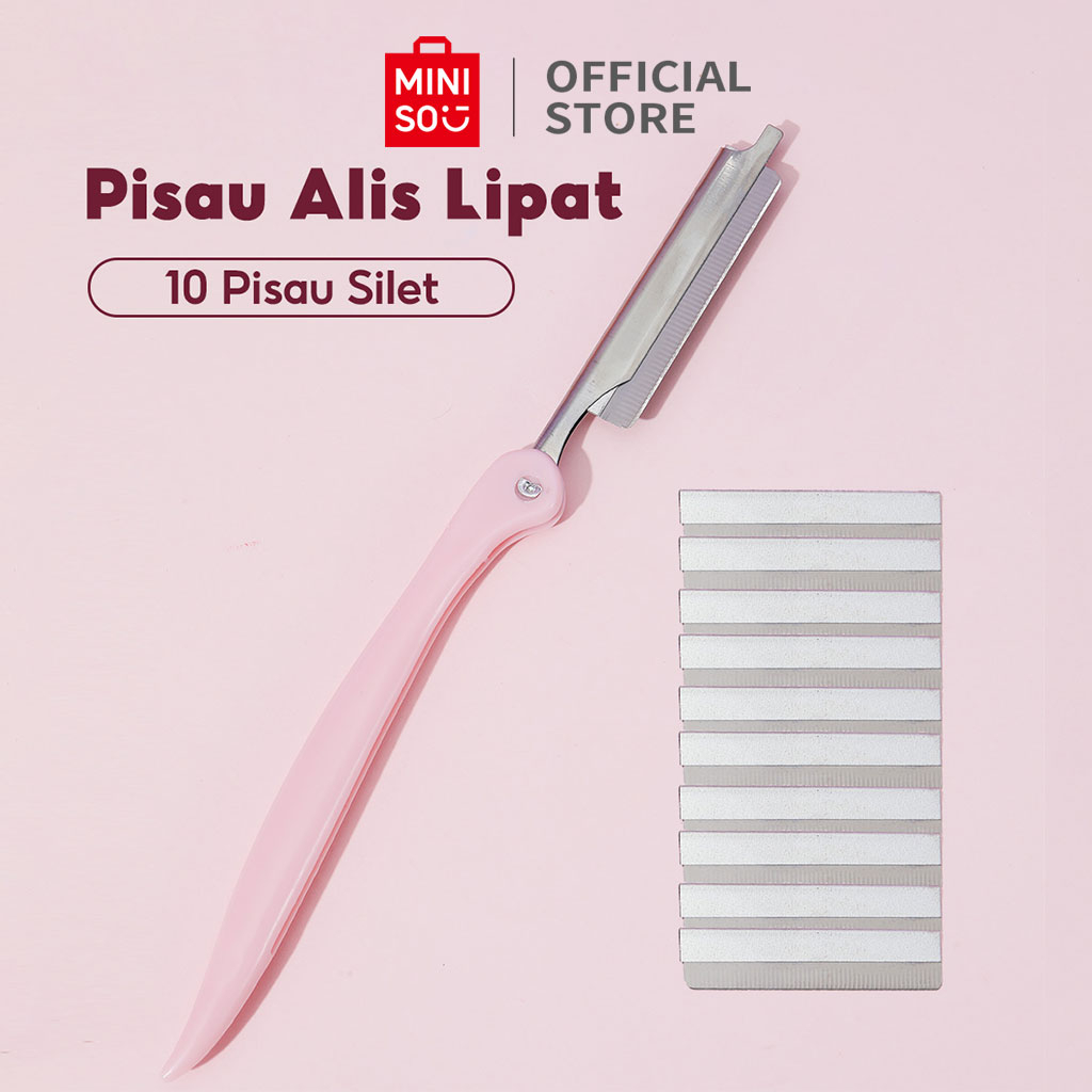 Jual Miniso EYEBROW TRIMMER PENCUKUR ALIS (with 10 Blades) 10 Refill Pisau Cukur Isi Ulang