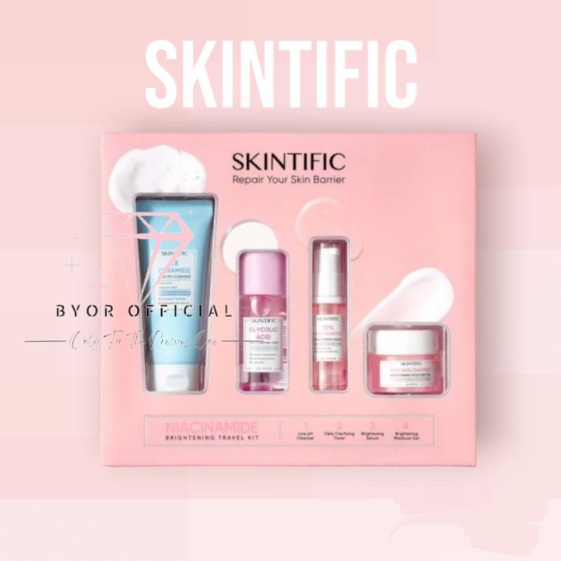 Jual SKINTIFIC Brightening Travel Kit Glowing Set BPOM ORIGINAL