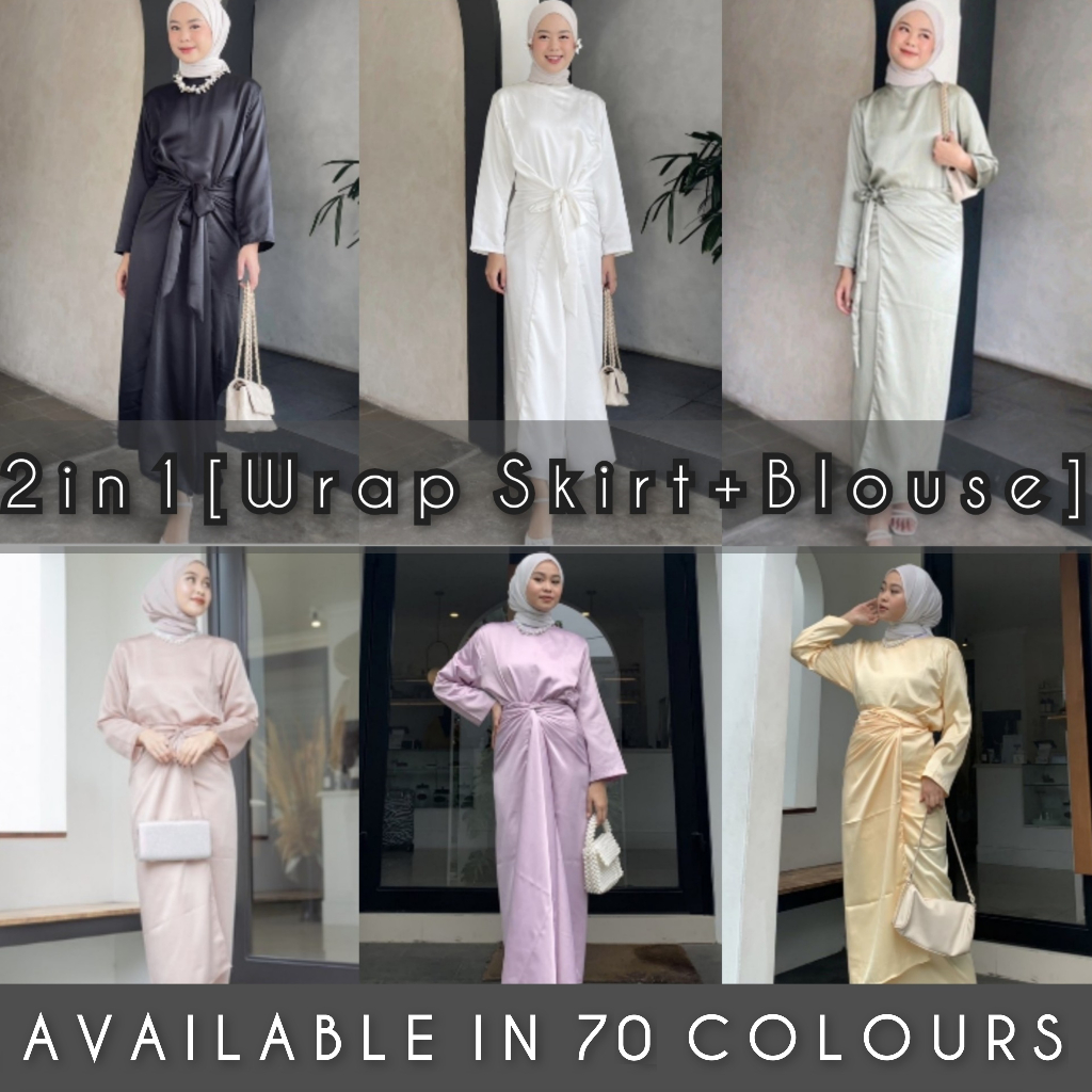 Jual 2 in 1 ( Inner Blouse + Rok Lilit / wrap skirt ) | One Set Rok ...