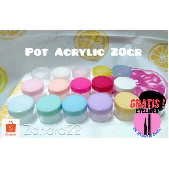 Jual Pot Akrilik 15gr 20gr Wadah Kosmetik Travel Share Jar Kosong Cream Krim Wajah 20 Gr Acrylic