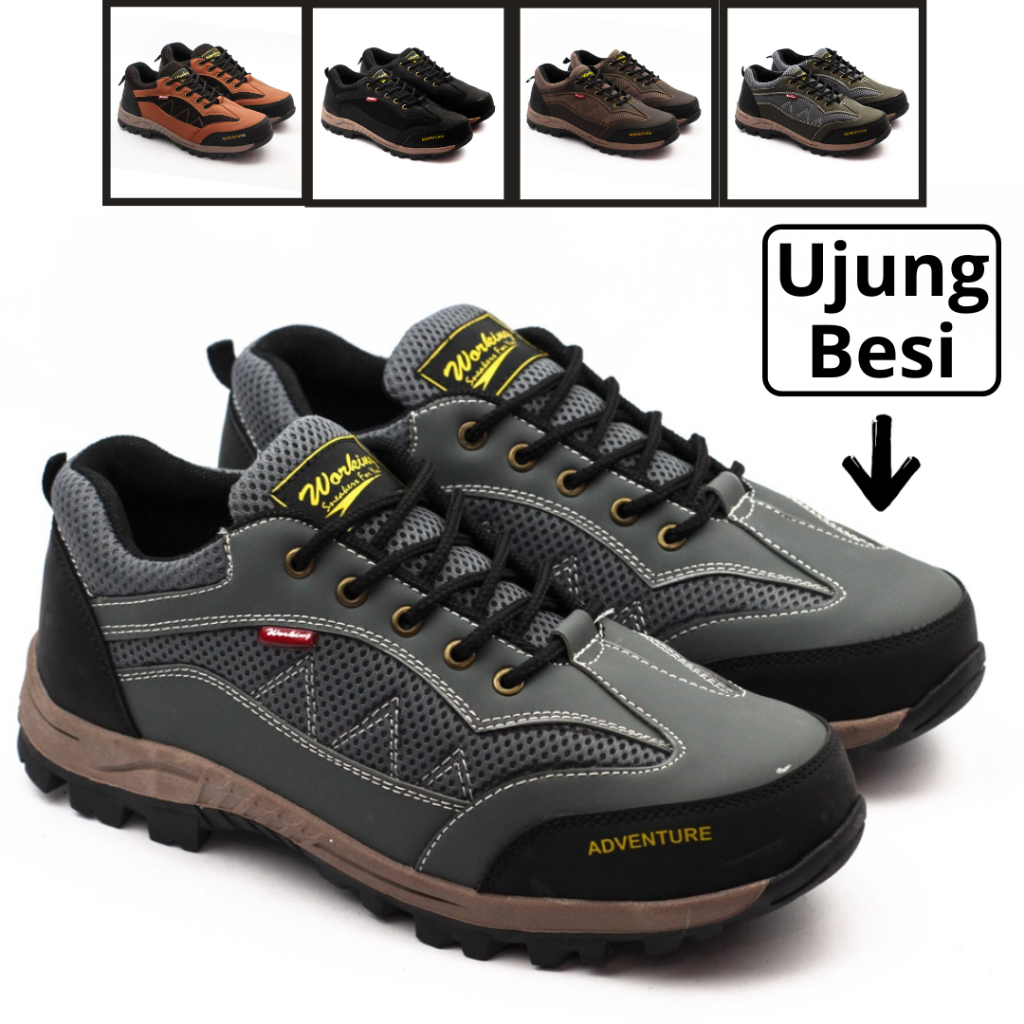 Jual Sepatu Safety Pria Shoes Kerja Proyek Septi Septy Sefty Boots Boot Ujung Besi W05 Gunung