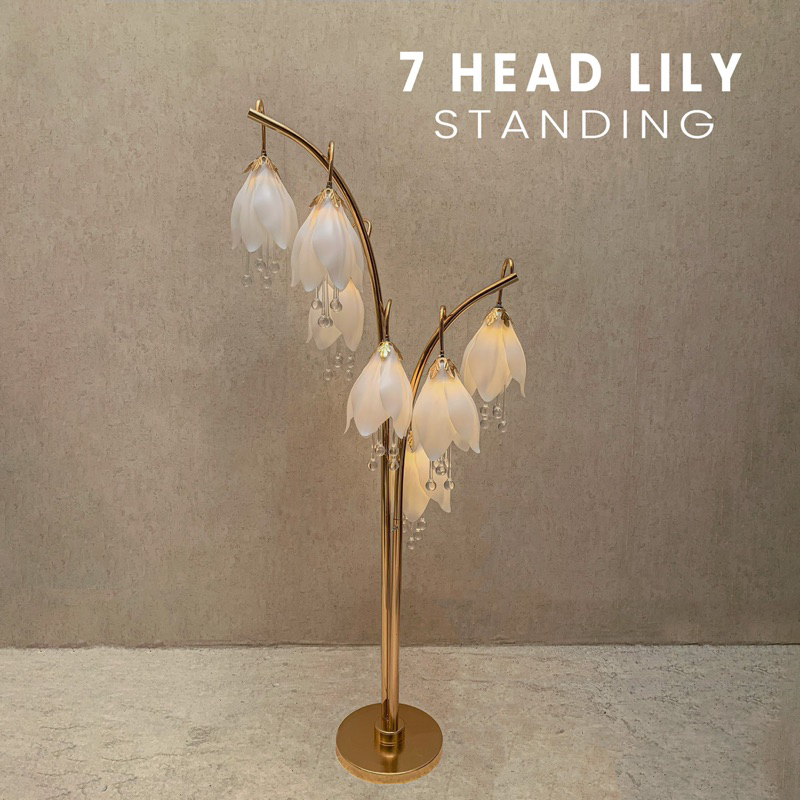 Jual 7 Head Lily Standing / dekorasi lampu / dekorasi wedding