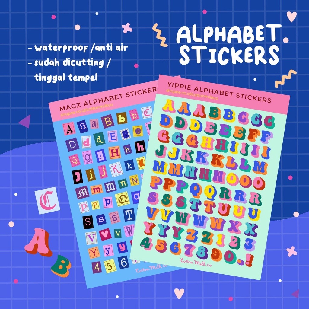 Jual Stiker Alphabet Huruf Abjad Sticker Label Waterproof Shopee Indonesia 4639