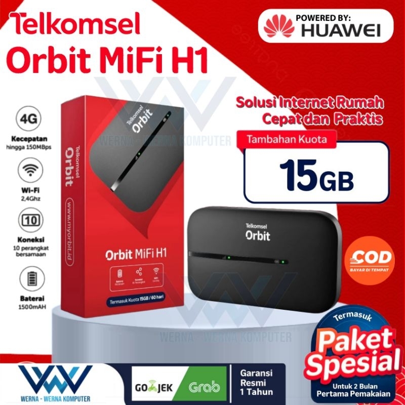 Jual Telkomsel Modem Orbit MiFi H1 Portable WiFi 4G Free 15GB Data ...