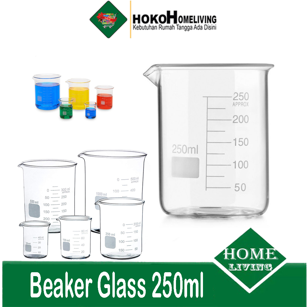 Jual Beaker Glass 250ml Gelas Kimia 250ml Approx Gelas Ukur Kaca 250ml Shopee Indonesia 3141