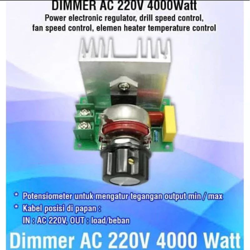 Jual Dimmer AC 220V 4000 Watt/Pengatur Kecepatan Bor/Gerinda Shopee