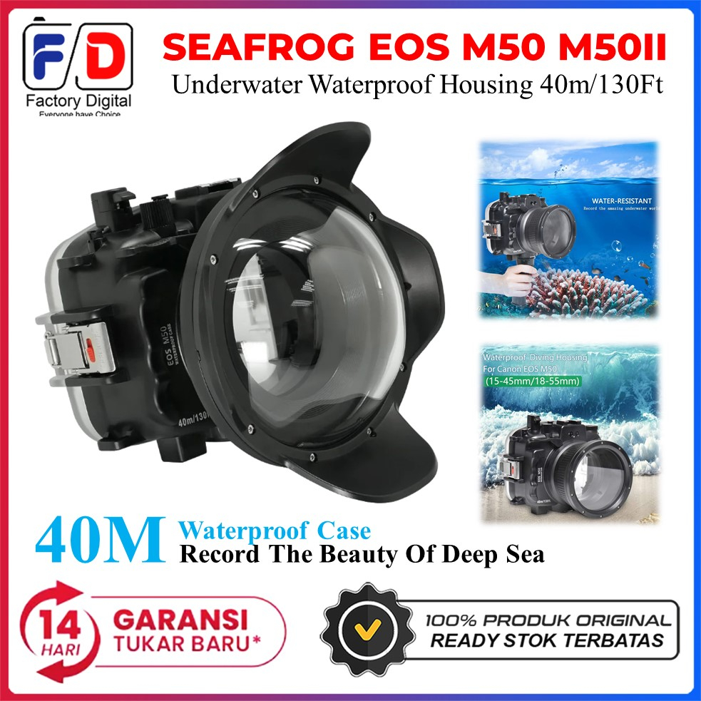 Jual Seafrogs Underwater Housing Waterproof Case for Canon EOS M50 M50