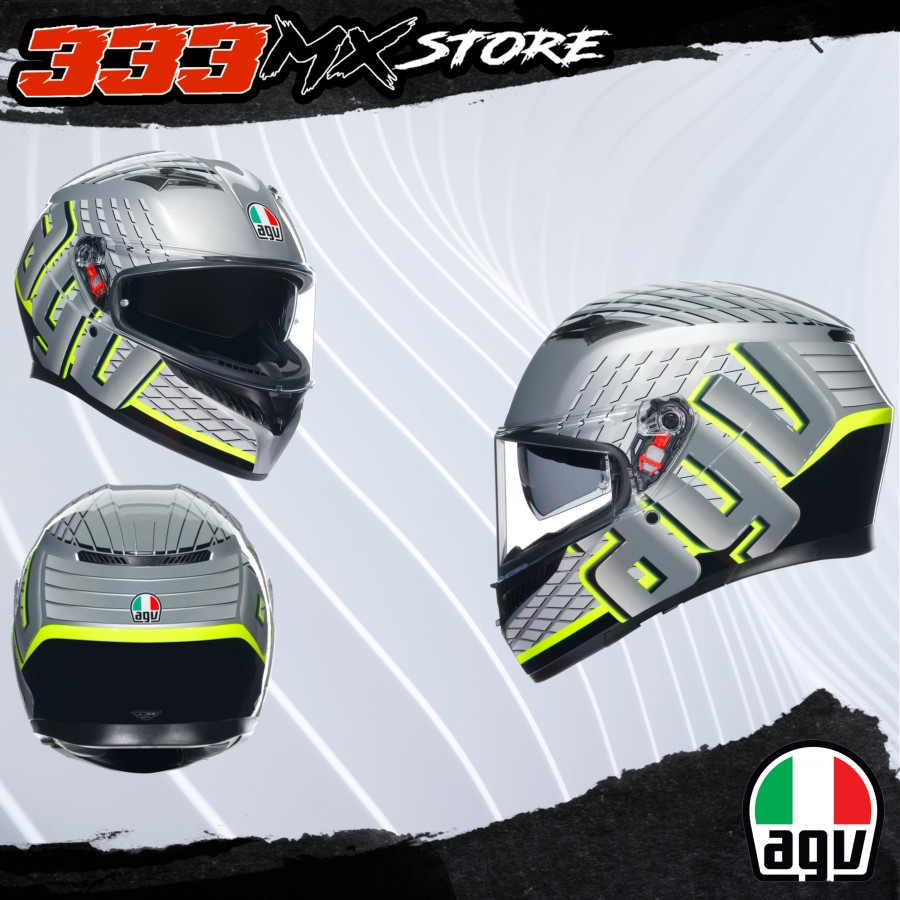 AGV CASCO K3 E2206 MPLK FORTIFY GREY/BLACK/YELLOW FLUO M