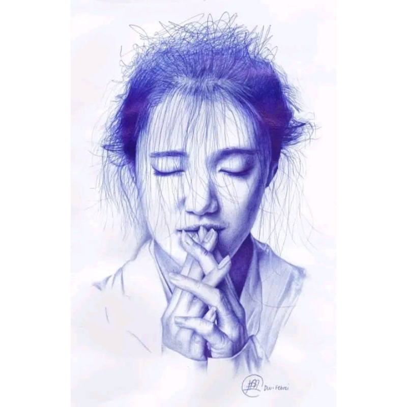 Jual Karya drawing wajah pena spidol dan pensil diatas kertas | Shopee